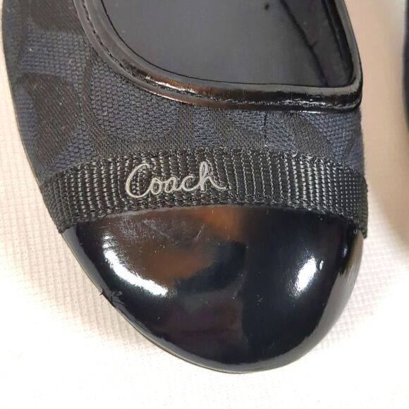 Coach Womens Black Signature Logo Flats - Picture 6 of 8